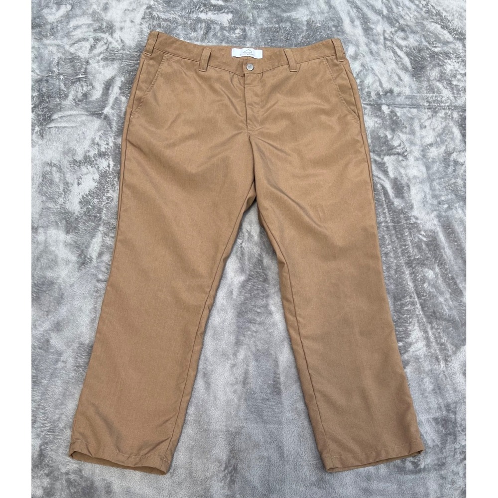Bluffworks Travel Pants Mens 37x30 Classic Fit Brown Lightweight Stretch (36x30)